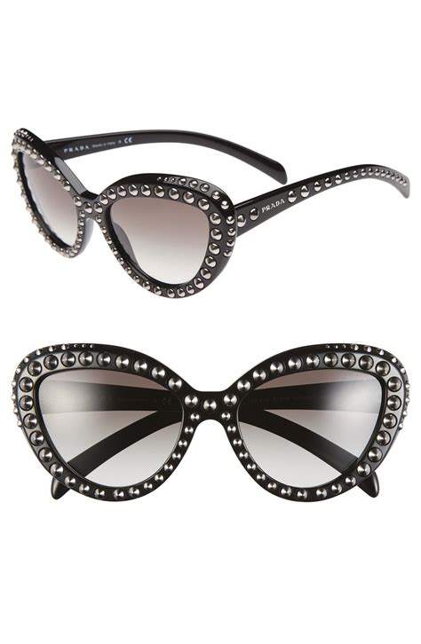 prada sunglasses cat eye black|prada cat eye studded sunglasses.